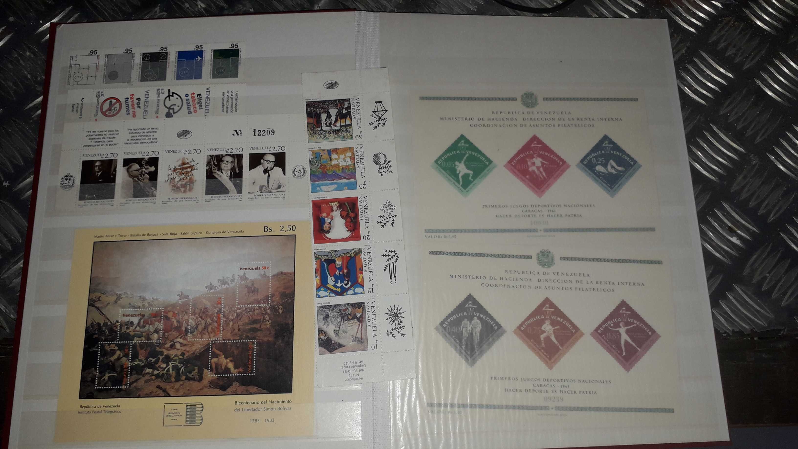 Album de selos da Venezuela usados e novos