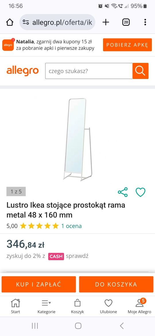 Lustro Ikea biale