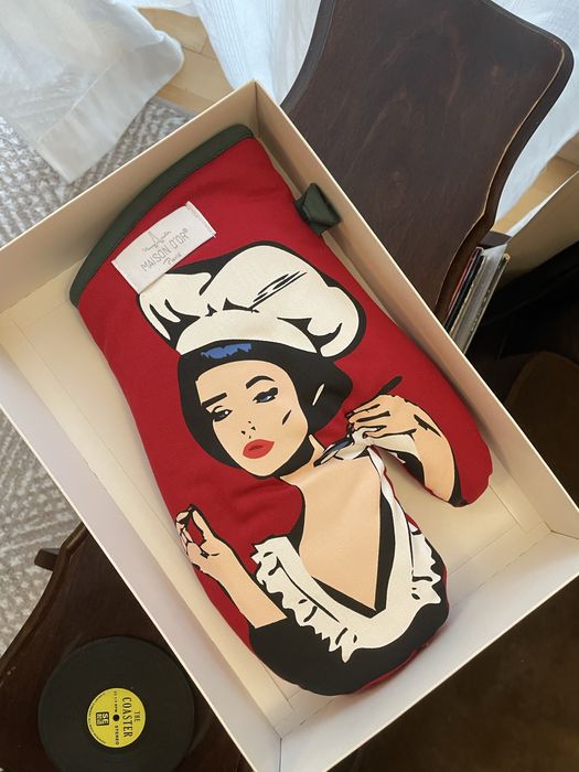 Фартук, прихватка, рукавиця кухонні червоні 100