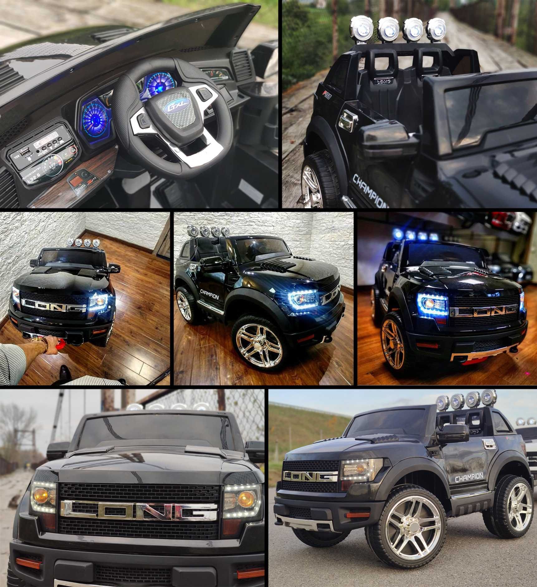 Duży terenowy JEEP FORD LONG RANGER dla dzieci. PILOT mp3