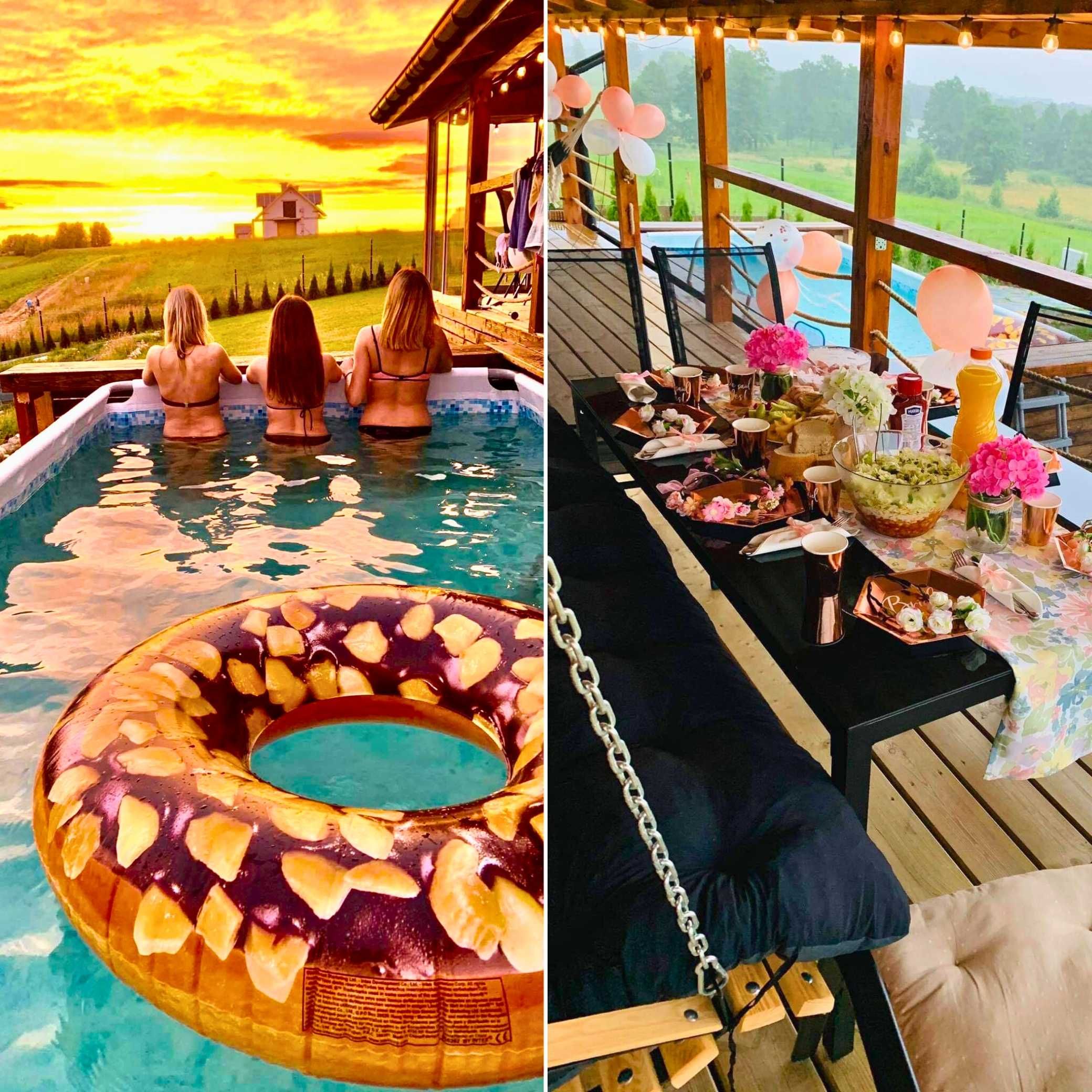 Domek z basenem – Mazury | Jacuzzi, sauna, jezioro – noclegi, wynajem