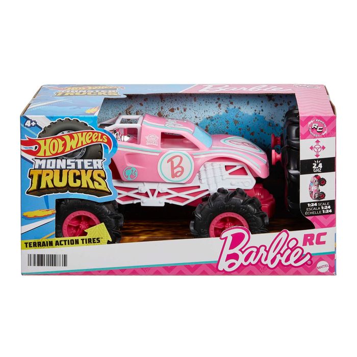 hot wheels monster truck barbie rc pojazd zdalnie sterowany 1:24 4+