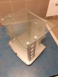 Stolik pod telewizor szkło aluminium