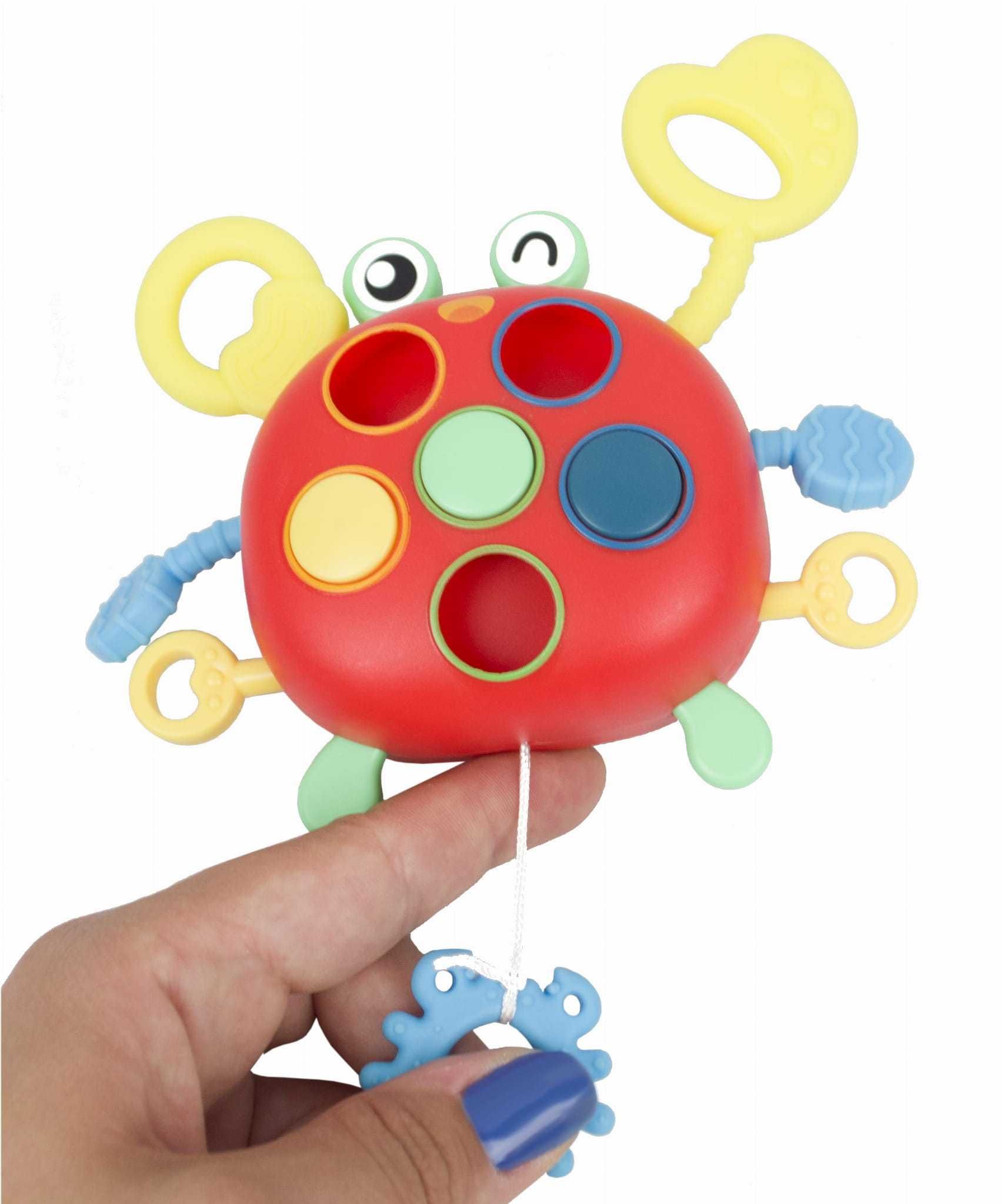 LT445 NOWY KRAB SENSORYCZNA zabawka gryzak dla dzieci popit grzechotka