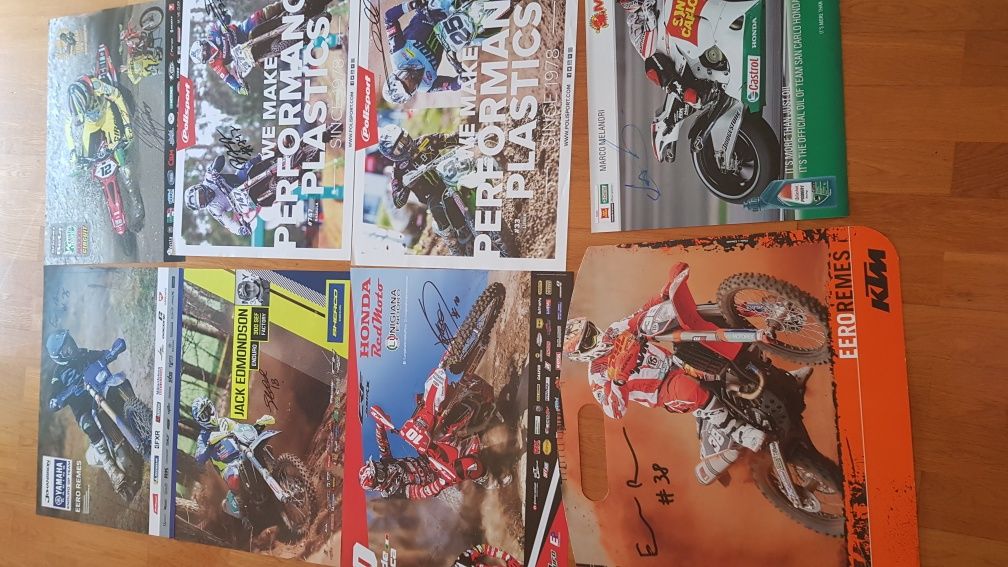 Posters autografados de pilotos Enduro, Moto GP, de Rallies