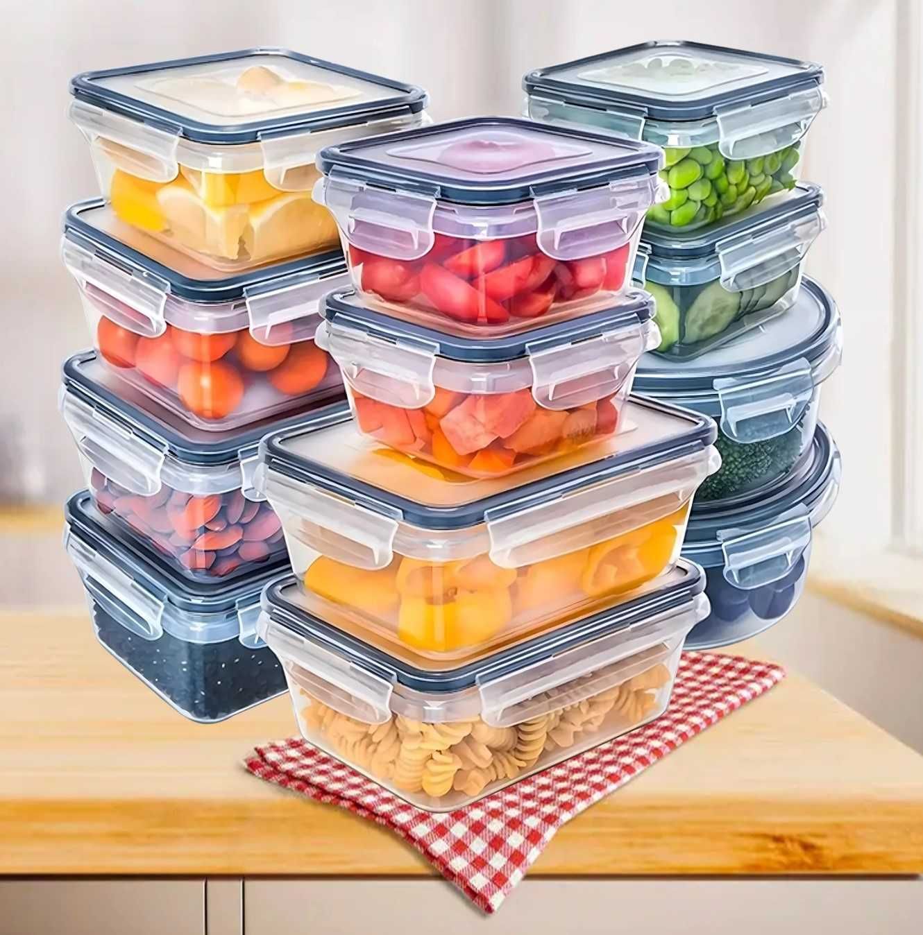 12 x pudełka na żywność lunchbox pojemniki plastikowe śniadaniówka