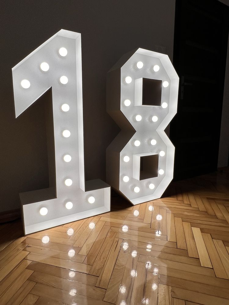 Świecący napis 18 Led urodziny