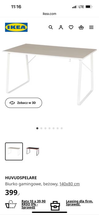 HUVUDSPELARE biurko gamingowe ikea