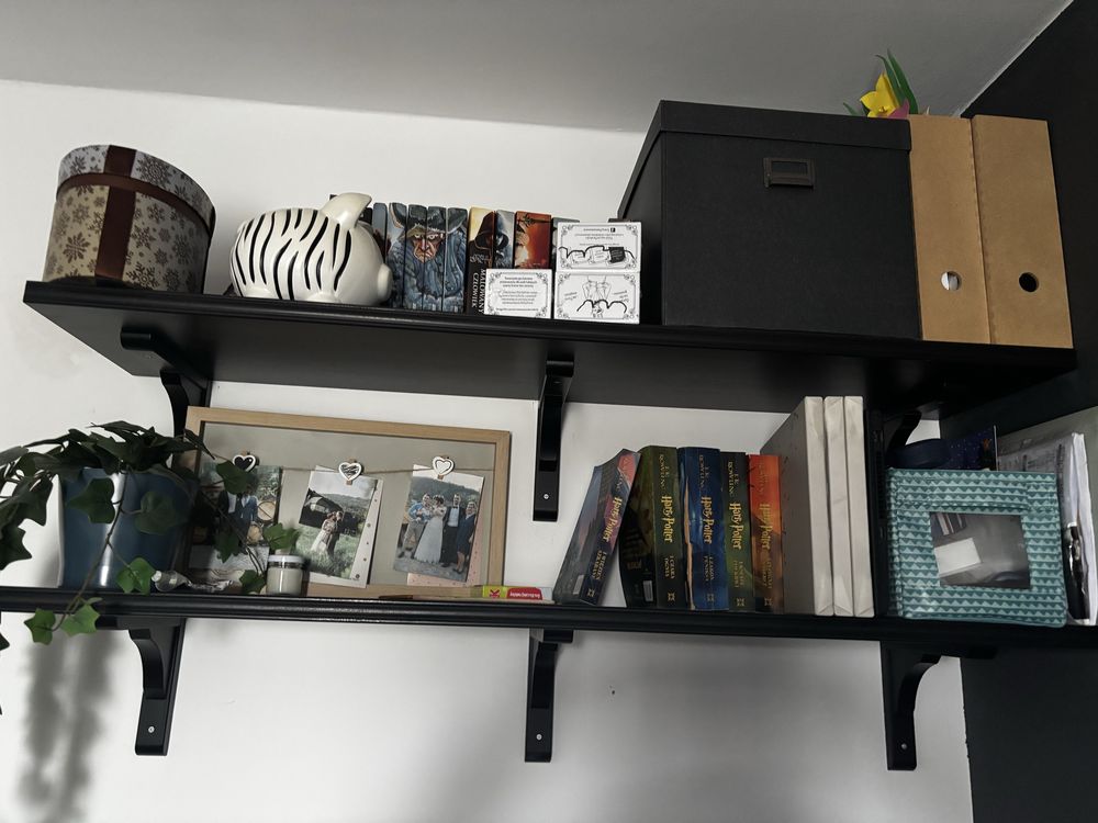 Półka wisząca czarna 120x30 dwie sztuki