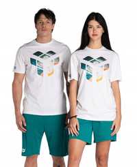 Koszulka T-Shirt sportowy unisex Arena Planet Water Medium White R.xl