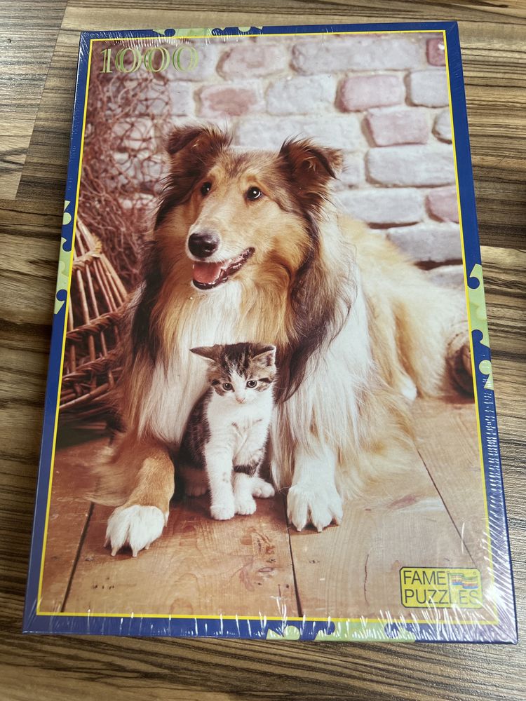 Puzzle pies typu Lassie i kot nie chinskie 2 op po 1000 sztuk