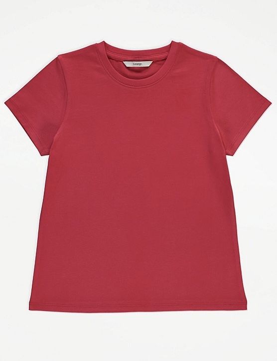 128 135 George 134 czerwona bawełniana koszulka malinowa tshirt gładki