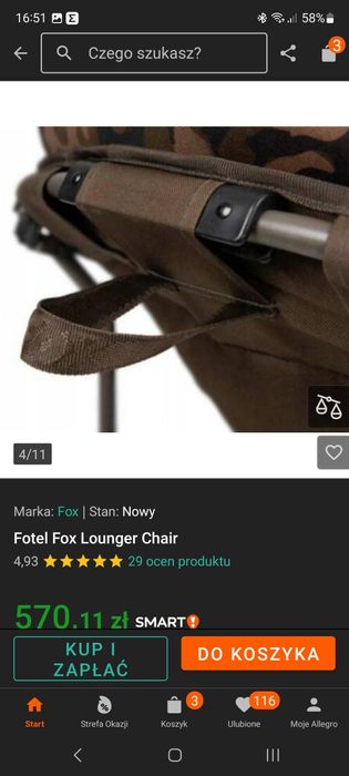 Sprzedam fotel wędkarski FOX