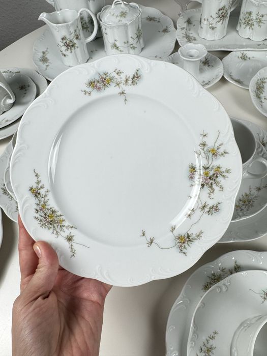 Duży serwis Rosenthal Monbijou Kwiaty - kawa herbata