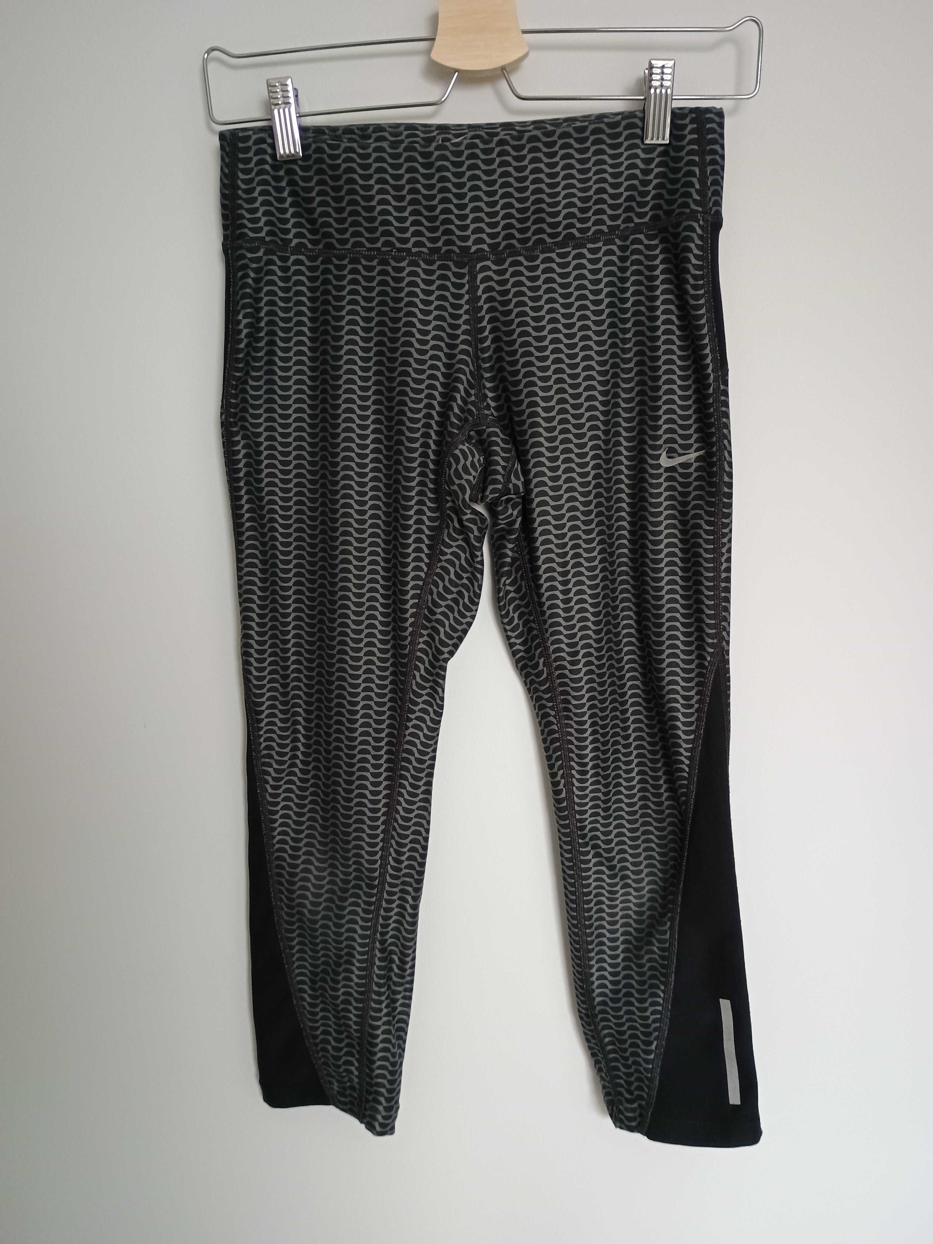 Damskie legginsy 3/4 Nike Dri-Fit - szare, rozmiar S