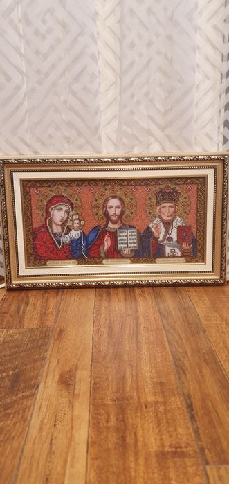 Образ з бісеру трьох святих