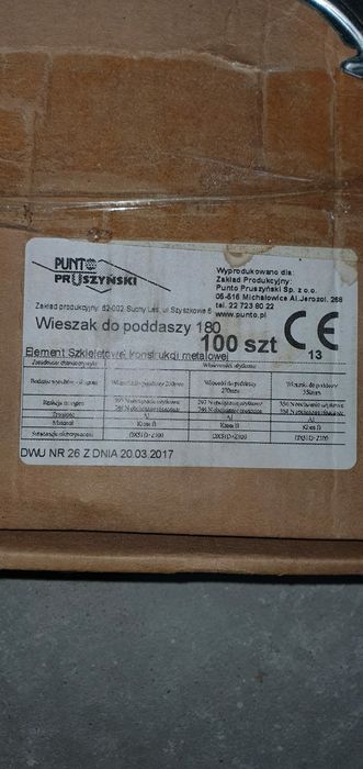 Wieszak do poddaszy  180 - 79 sztuk