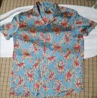 Рубашка Zara атласная мужская, М, зара с принтом