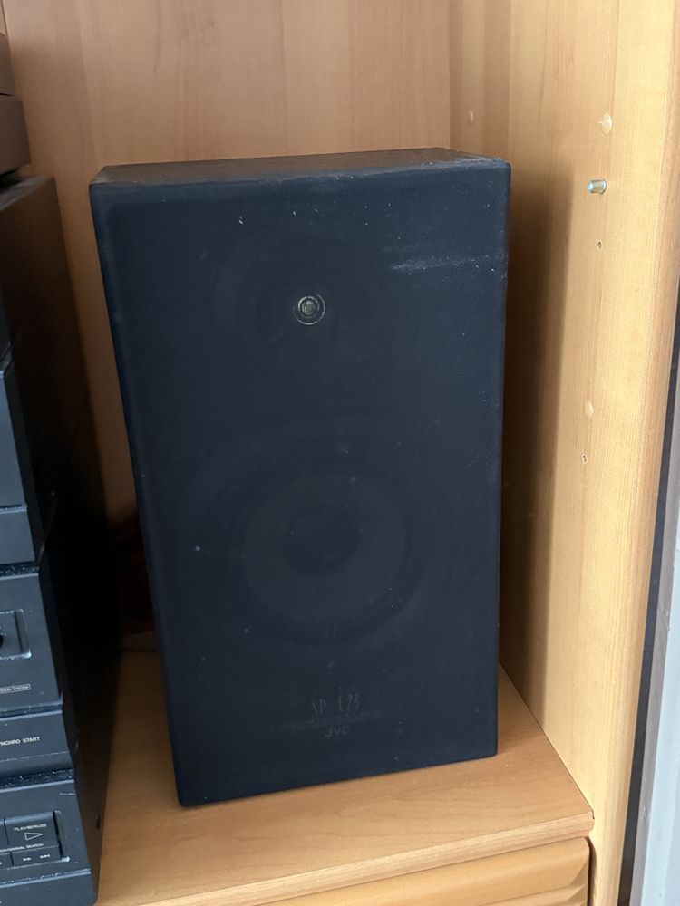 Wieża JVC vintage + oryginalny głośnik – gramofon, CD, radio, kasety