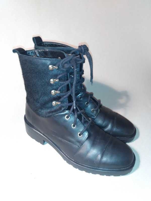 Markowe workery Massimo Dutti Zara 40 kozaki botki damskie czarne