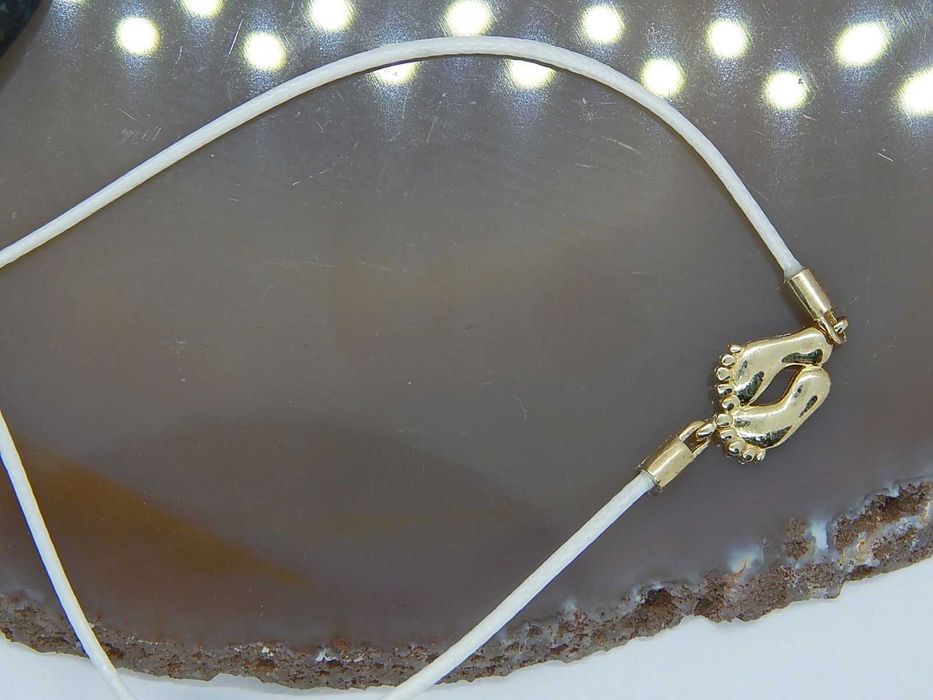 złota bransoletka na sznurku złote stópki i kulki pr 585 waga 1,67 g