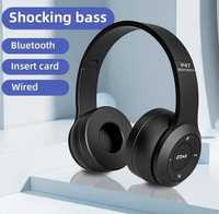 Słuchawki bezprzewodowe Bluetooth 5.0 nauszne składane czarne