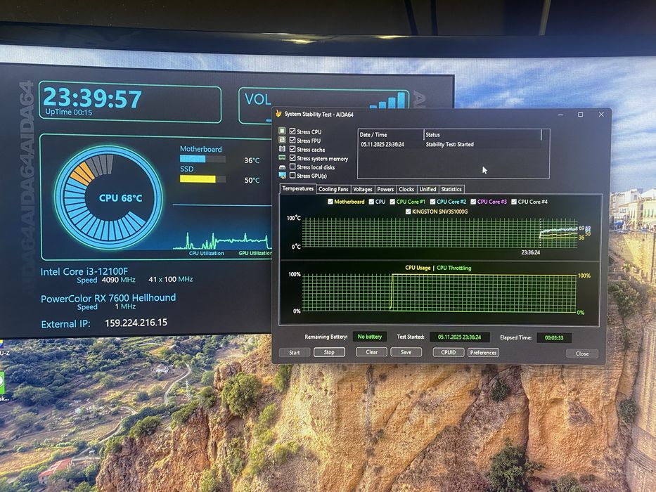 Ігровий пк i3 12100f / RX 7600 / DDR4 32 gb