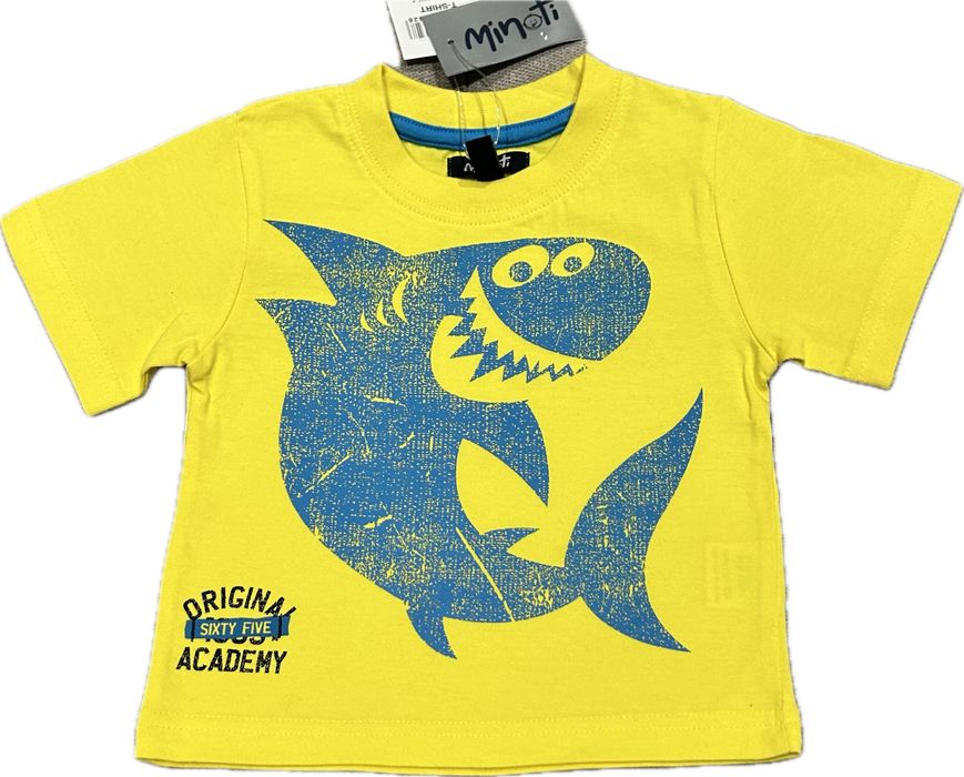 Żółta Bluzka z rekinem Minoti 12-18 m 80-86cm