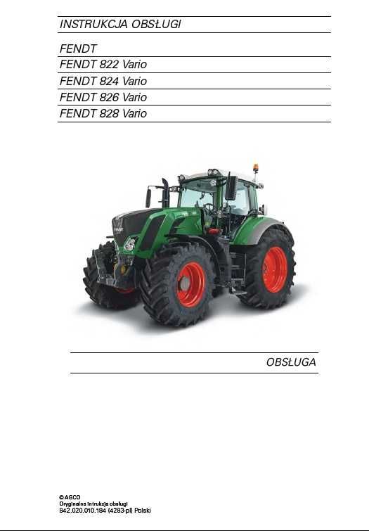 Instrukcja obsługi FENDT Vario S4 822, 824, 826, 828 [PL]