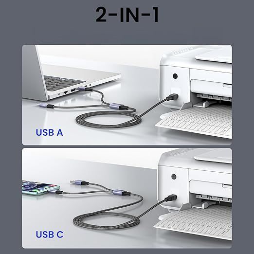 Kabel Usb C Do Midi 2 W 1 Usb-A/B Moswag 2M – Drukarka, Pianino, Pc