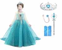 Sukienka strój Elsa Elza Frozen  S M L PIĘKNA SUKNIA Karnawał
