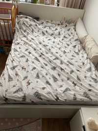 Łóżko malm Ikea 160x200 białe skrzynia materac