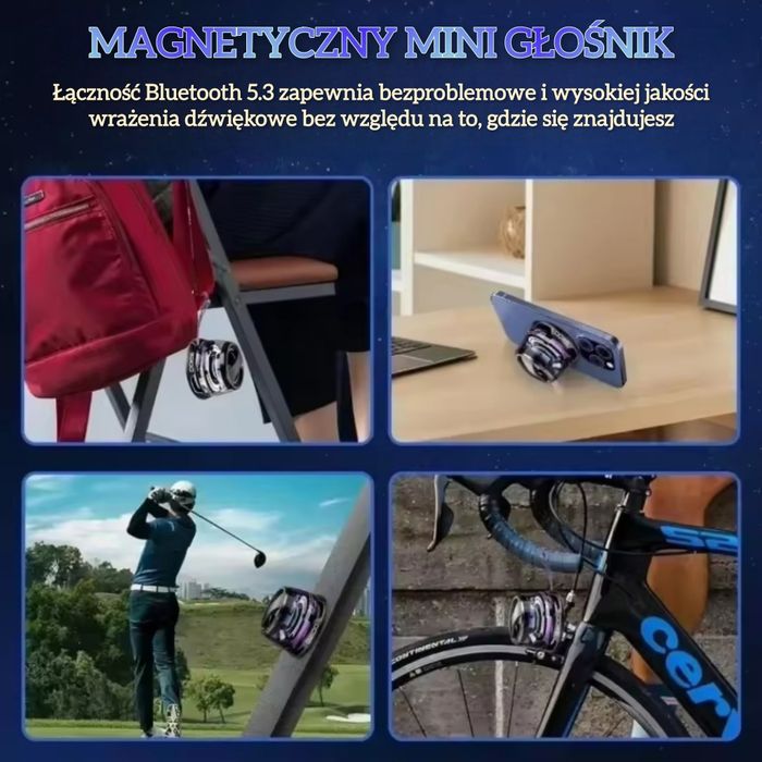 Magnetyczny głośnik bluetooth G200 z podświetleniem RGB