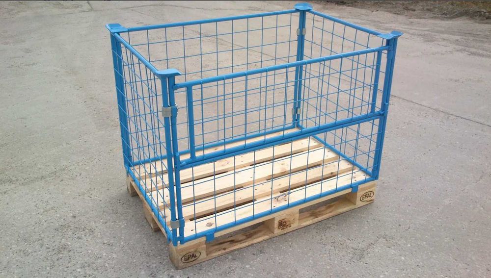 Kosz Gitterbox nadstawka paletowa H80 na paletę euro RAL 5012