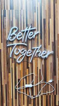 Neon Better Together ślub wesele dekoracje ścianka