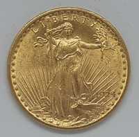 20 Dolarów USD 1924 r. Gaudens - Au 900 - Piękna