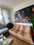 togo ligne roset sofa bauhaus space age brązowa skórzana