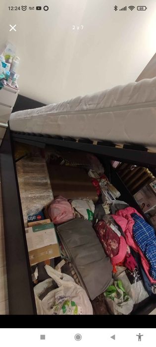 Łóżko 140x200 wenge Z POJEMNIKIEM + materac