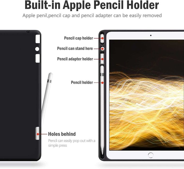 AUAUA iPad 9 8 7 10,2'' Etui 360 z uchwytem na długopis szary stojak