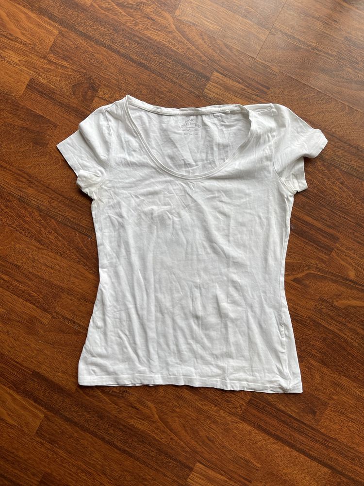 Bialy t-shirt bawelna