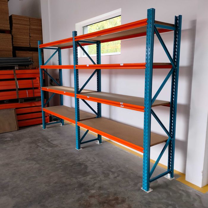 Regał magazynowy półkowy H270cm x 55cm mocny do warsztatu hali garażu