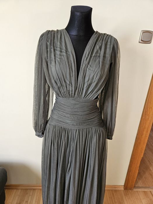 Długa tiulowa sukienka maxi Lace&Beads