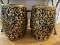 Par de otomanos ceramicos chineses