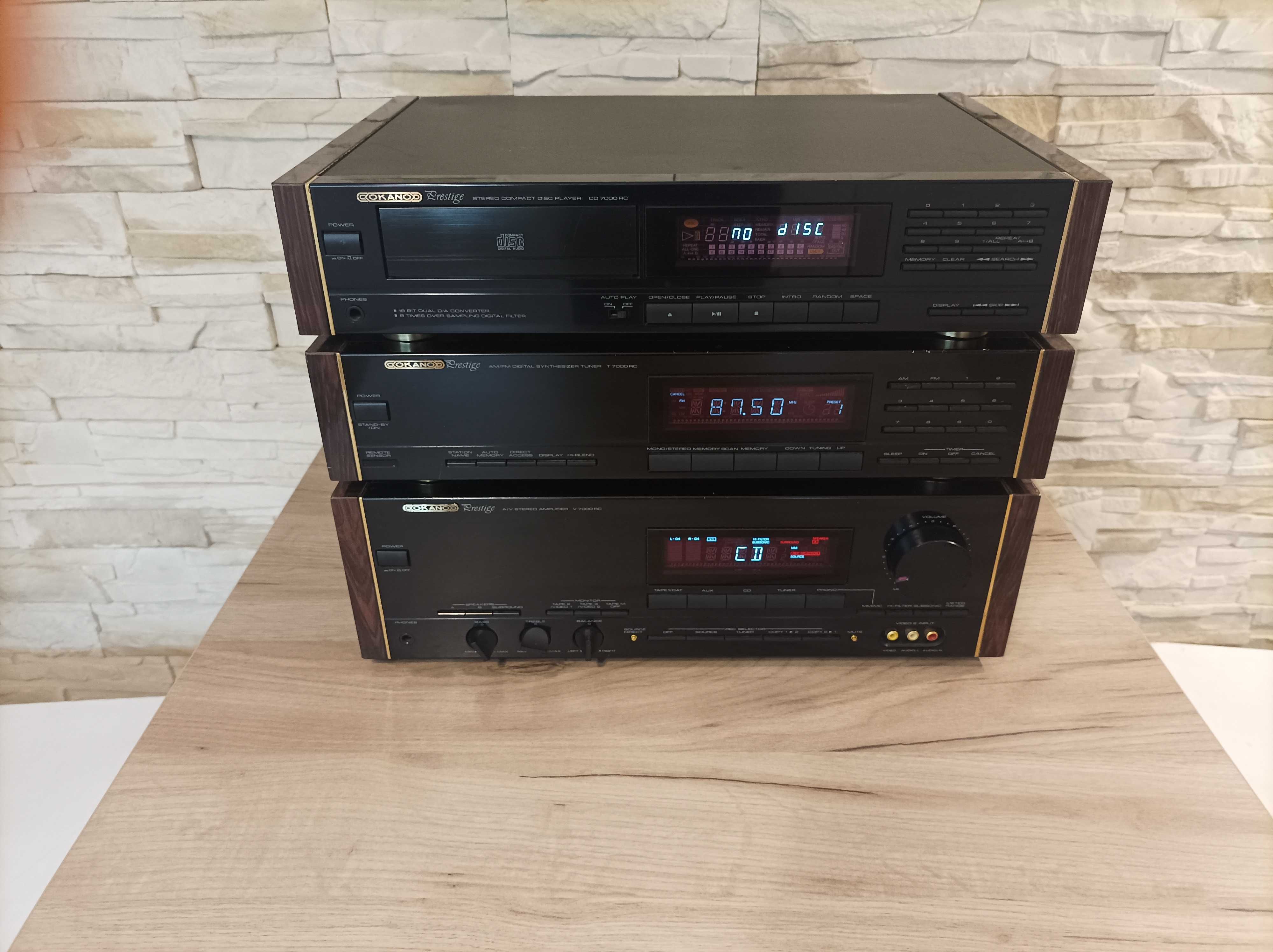 Wieża okano Prestige 700 amplituner drewno lata 80