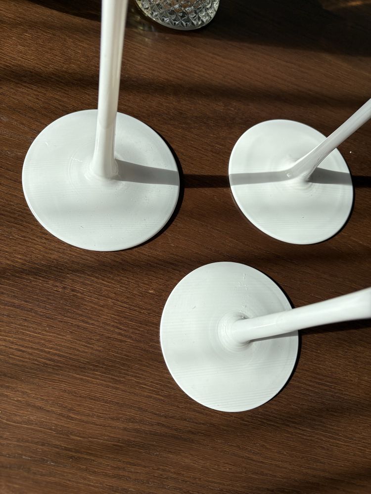 Zestaw 3 świeczników IKEA BLOMSTER – biały, szkło