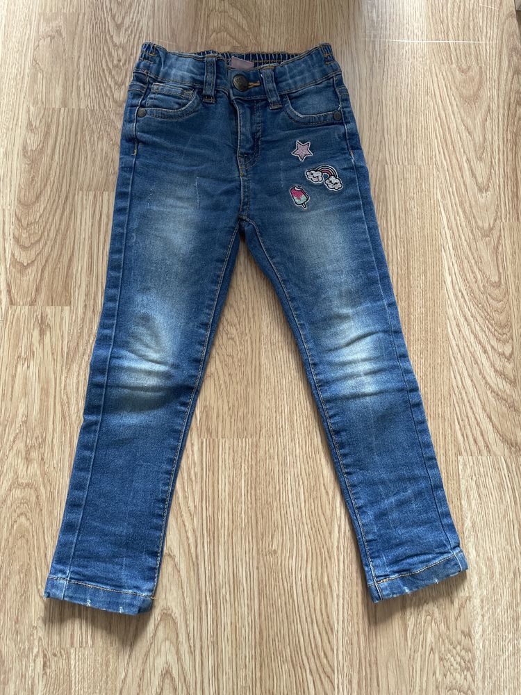 2 x jeansy spodnie dla dziewczynki 98/104