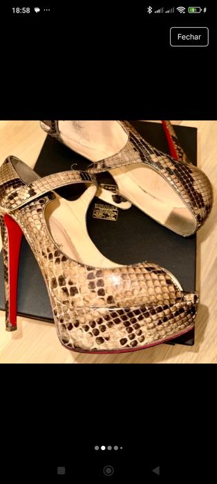 Sapatos Christian Louboutin LADY PEEP 140 PYTHON
