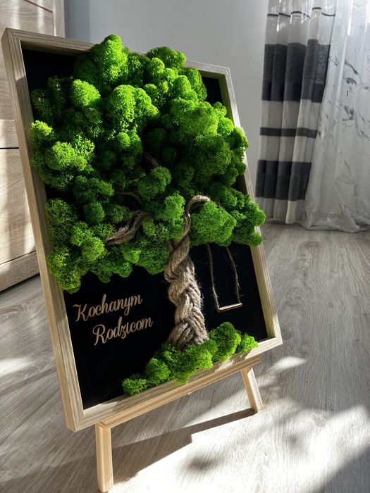 Urodziny prezent Drzewko z mchu zakończenie roku podziękowania