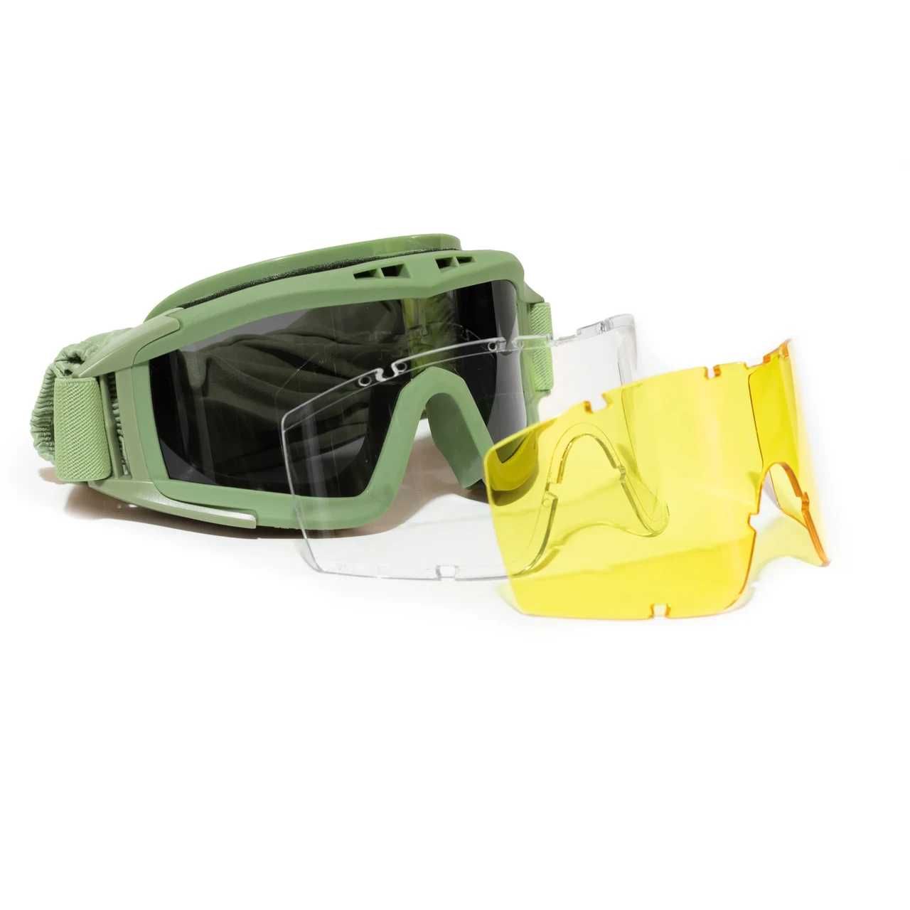 Захисні тактичні окуляри-маска Тactic Olive зі змінним склом