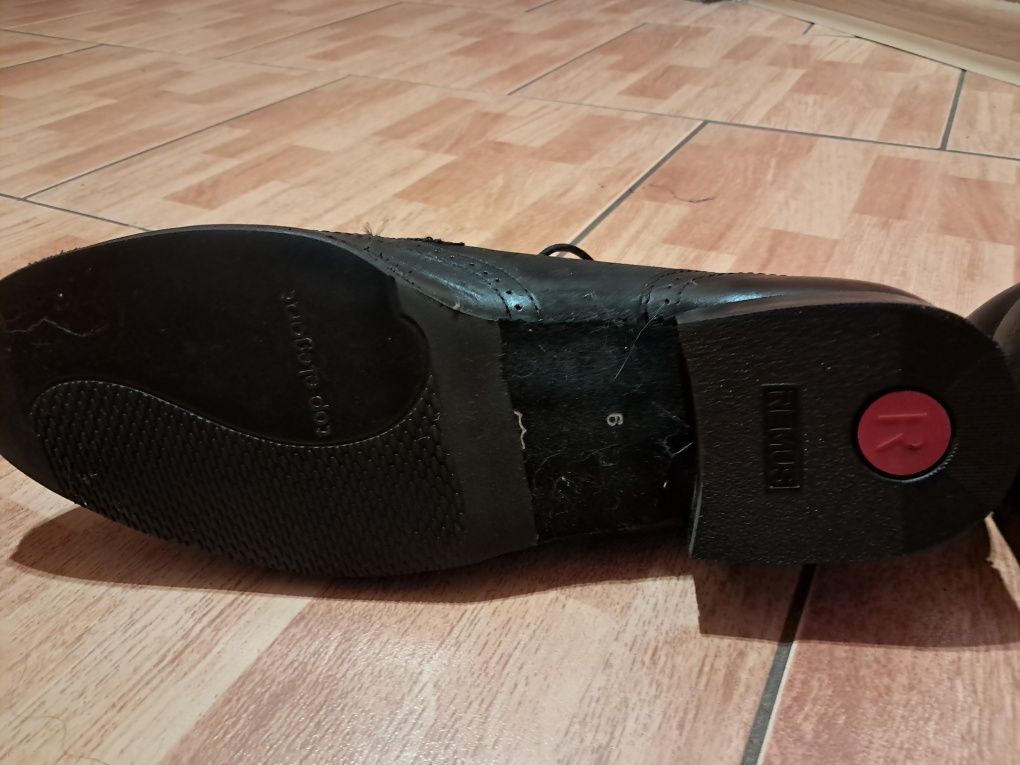 Buty czarne męskie ze skóry